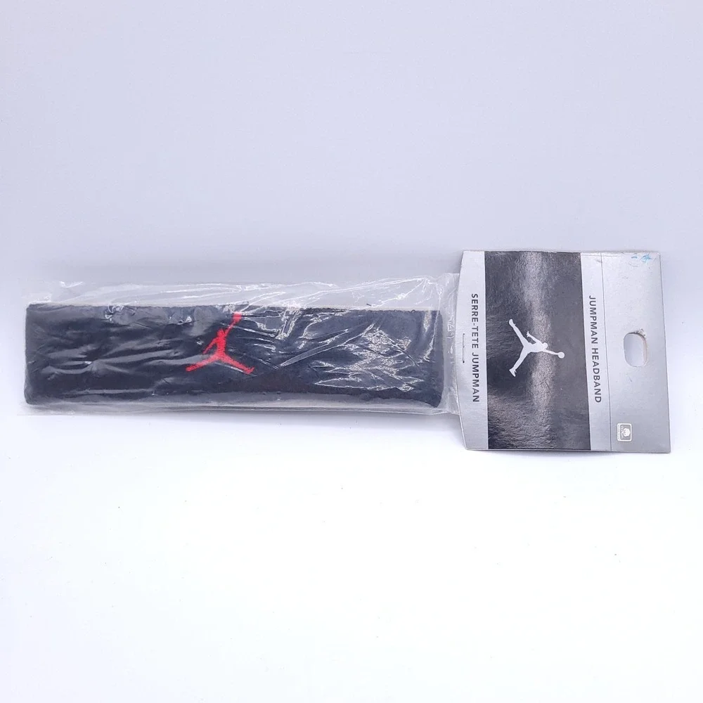 Vintage Jordan Jumpman Headband Black with Red Logo Training Stretch Unisex